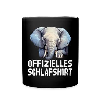 Chemise de sommeil officielle Elephant - Mug uni - noir - Devant