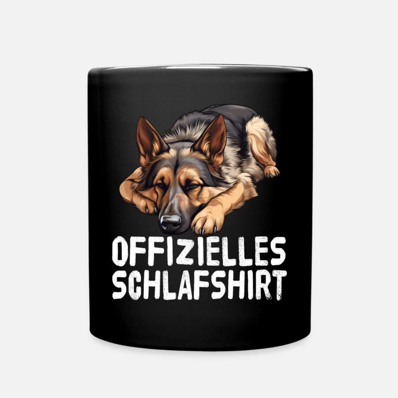 Offizieles Schlafshirt Deutscher Schäferhund - Tasse einfarbig - Schwarz
