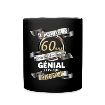Geburtstag 60 Jahre Mann Perfekter Vater - Tasse einfarbig - Schwarz - Vorne