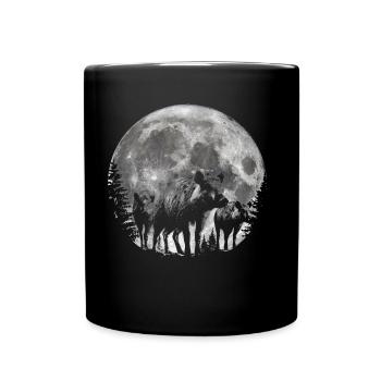 Chasse Au Sanglier Clair De Lune - Mug uni - noir - Devant