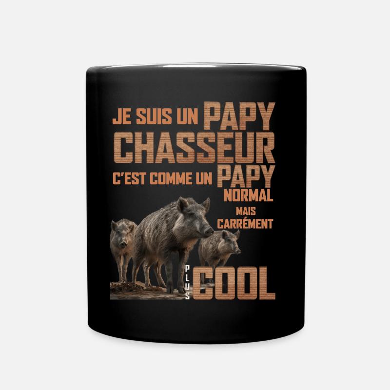 Chasse Homme Sanglier Papy Chasseur - Mug uni - noir
