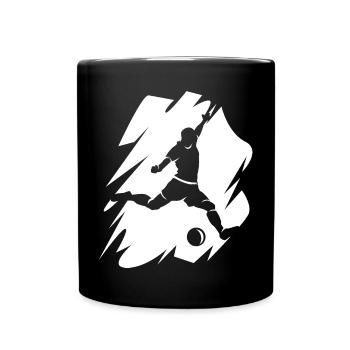 Soccer Player Goal Shot Wipe Effect Club Team - Full Colour Mug - black - Front