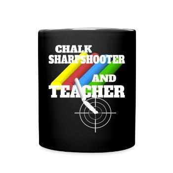 Tireur d’élite à la craie et professeur - Mug uni - noir - Devant