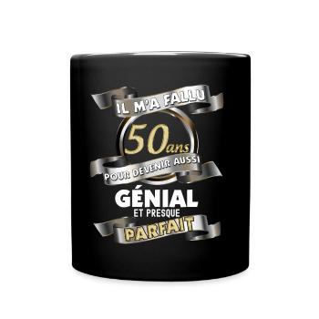 Birthday 50 Years Man Perfect Dad Uncle - Full Colour Mug - black - Front