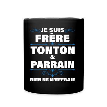 Frère Tonton Et Parrain Homme Et Filleul - Mug uni - noir - Devant