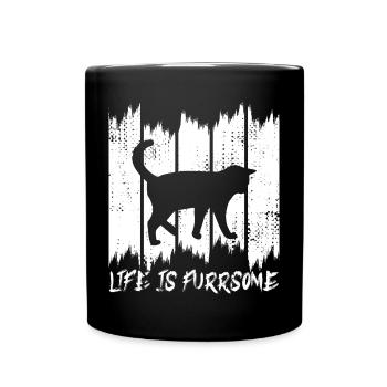 La vie est furreuse - Mug uni - noir - Devant