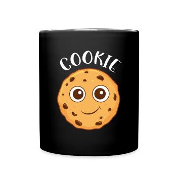 Cute Chocolate Chip Cookie - Full Colour Mug - black - Front