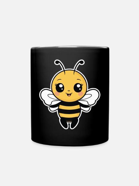 Kleine süße Biene, Babybiene - Tasse einfarbig - Schwarz