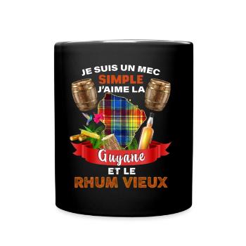 Guyane Homme Mec Simple Et Rhum Colibri - Mug uni - noir - Devant