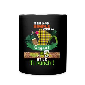 Guyane Homme Madras Rhum Ti Punch Mojito - Mug uni - noir - Devant
