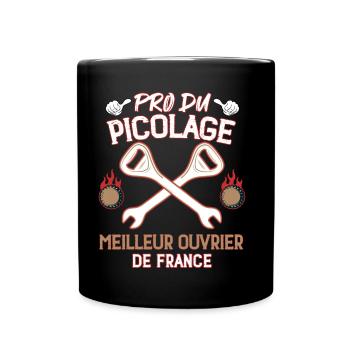 DIY Papa Bier Handwerker Frankreich - Tasse einfarbig - Schwarz - Vorne