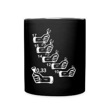 Bier Apéro Homme Mécanique Papa Tonton - Tasse einfarbig - Schwarz - Vorne