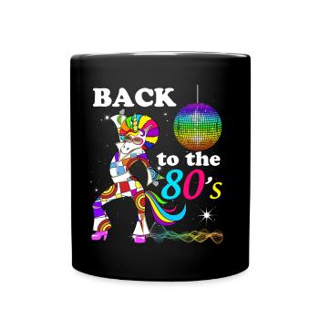 Generation 80er Jahre Vintage Einhorn - Tasse einfarbig - Schwarz - Vorne