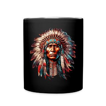 Amérindien Peau rouge d’Amérique - Mug uni - noir - Devant