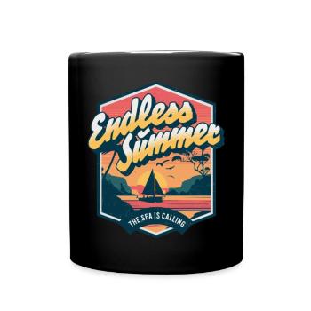Endless summer / The sea is calling - Tasse einfarbig - Schwarz - Vorne