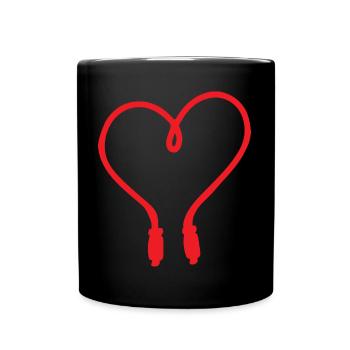 Conception de coeur rouge de corde pour cavalier de corde - Mug uni - noir - Devant