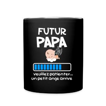 Annonce Grossesse Futur Papa 2025 Bébé - Mug uni - noir - Devant