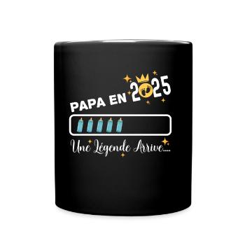 Future Dad 2025 Legend Download Geburt - Tasse einfarbig - Schwarz - Vorne