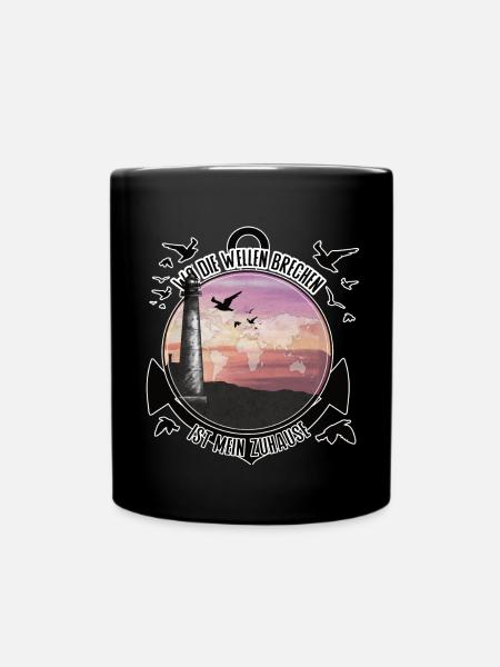 Adventure The Waves Break – We Live Anyway - Full Colour Mug - black