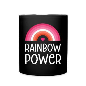 LGBT Pride Monat - Regenbogen Power - Tasse einfarbig - Schwarz - Vorne