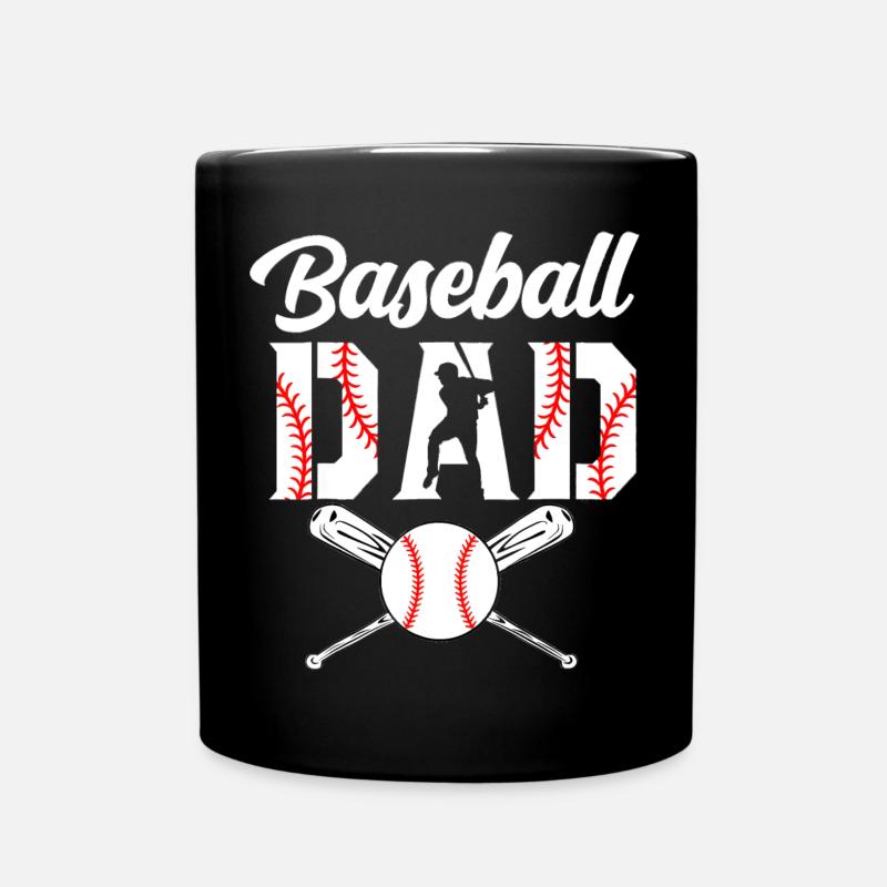 T-shirt emblème de papa de baseball - Mug uni - noir