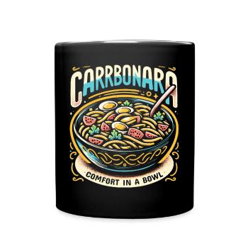 Carbonara-Nudeln Nudelnudeln Italienisches Essen - Tasse einfarbig - Schwarz - Vorne