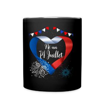 Anniversaire 14 Juillet Fête Nationale Cadeau - Mug uni - noir - Devant