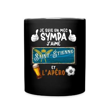 Foot Saint Etienne Apéro Supporter Homme Papa Papy - Tasse einfarbig - Schwarz - Vorne
