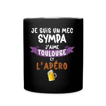 Toulouse Mec Sympa Homme Apéro Bière Foot - Mug uni - noir - Devant
