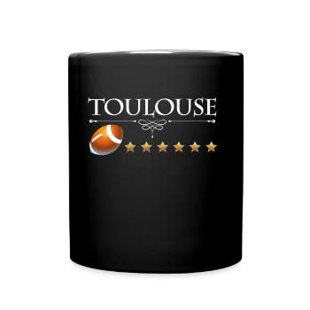 Rugby Toulouse Homme Femme Enfant Fierté 6 Etoiles - Mug uni - noir - Devant