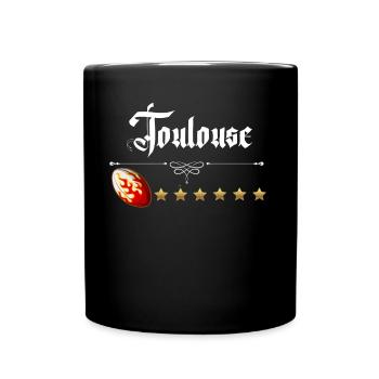 Toulouse Rugby Sport Beau Et Puissant 6 Etoiles - Mug uni - noir - Devant