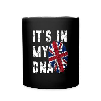 ES IST IN MEINER DNA Britische Flagge England Großbritannien Großbritannien - Tasse einfarbig - Schwarz - Vorne