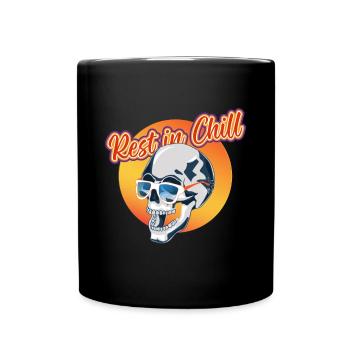 Rest in Chill Skull - Tasse einfarbig - Schwarz - Vorne