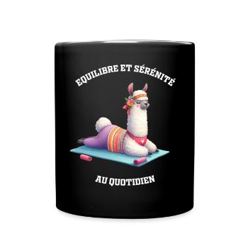 Lama Yoga - Equilibre et sérénité au quotidien - Mug uni - noir - Devant