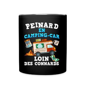 Homme Camping Car Humour Peinard Loin Des Connards - Mug uni - noir - Devant