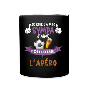 Toulouse Foot Et Apéro Homme Supporter Papa Papy - Mug uni - noir - Devant