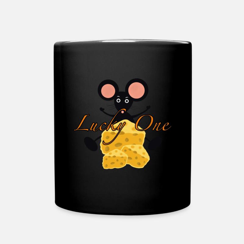 Souris fantaisiste avec bizarrerie au fromage - Mug uni - noir