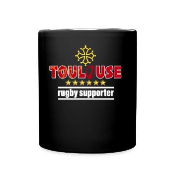 Rugby Supporter Toulouse Champion 6 Stars Men - Full Colour Mug - black - Front