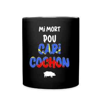 Reunion Island Flag Creole Cuisine Curry Pig - Full Colour Mug - black - Front