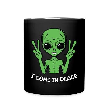 Vaisseau spatial OVNI extraterrestre drôle de l’espace - Mug uni - noir - Devant