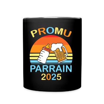 Promoted to 2025 Sponsor Baby Birth Announcement - Full Colour Mug - black - Front