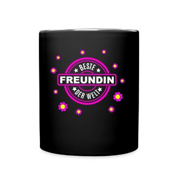 Beste Freundin - Tasse einfarbig - Schwarz - Vorne