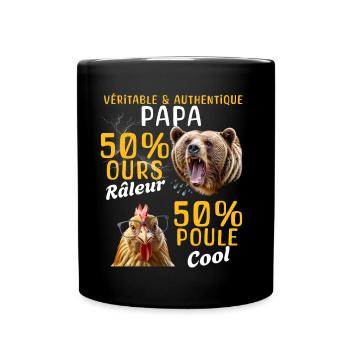 Great gift daddy bear complainer and cool daddy hen - Full Colour Mug - black - Front