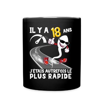 Geburtstag 18 Jahre alt Papa Mann Schneller Samenkorn - Tasse einfarbig - Schwarz - Vorne