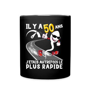 Geburtstag 50 Jahre Papa Mann Samenfasten - Tasse einfarbig - Schwarz - Vorne