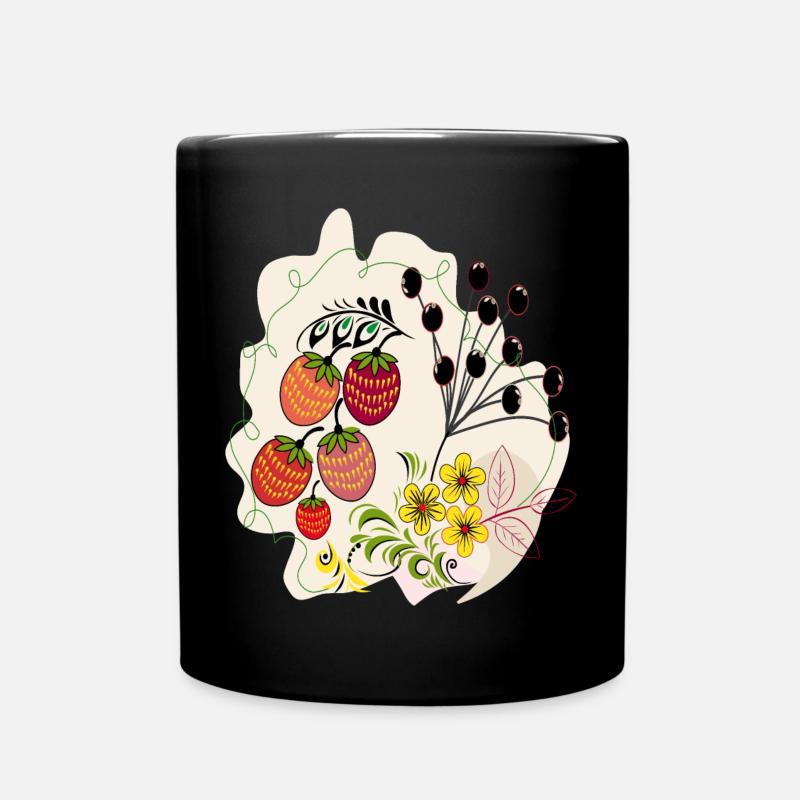 Erdbeerzeit - Tasse einfarbig - Schwarz