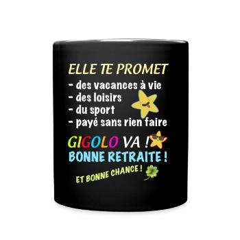 Homme Retraité Gigolo Entretenu Départ Collègue - Mug uni - noir - Devant