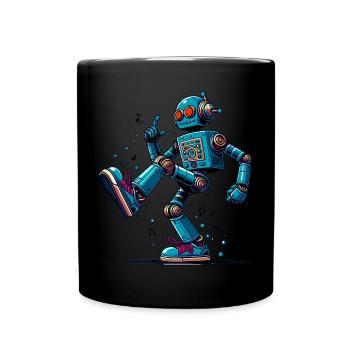 Extraterrestrial alien robot dances - Full Colour Mug - black - Front