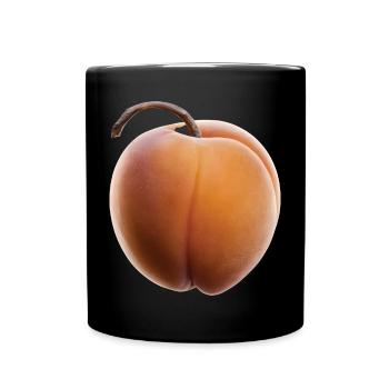 Aprikose Frucht Geschenk - Tasse einfarbig - Schwarz - Vorne