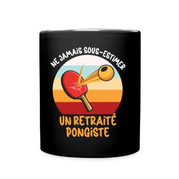 Ping Pong Rentner Mann Humor Opa Papa - Tasse einfarbig - Schwarz - Vorne